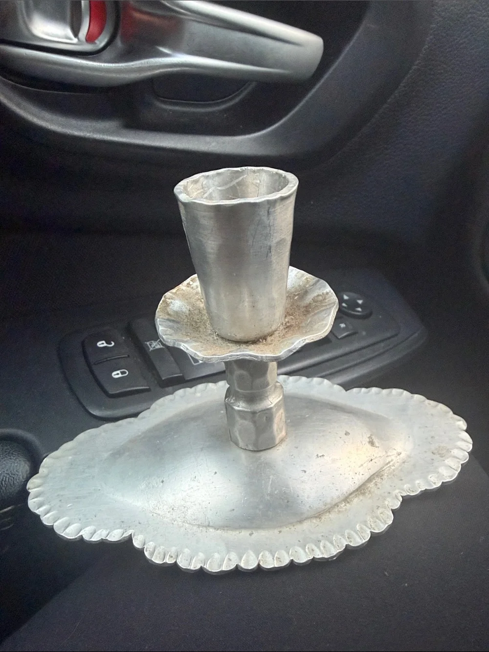 Silver Metal Candle Holder - Classic Home Dining Accessory